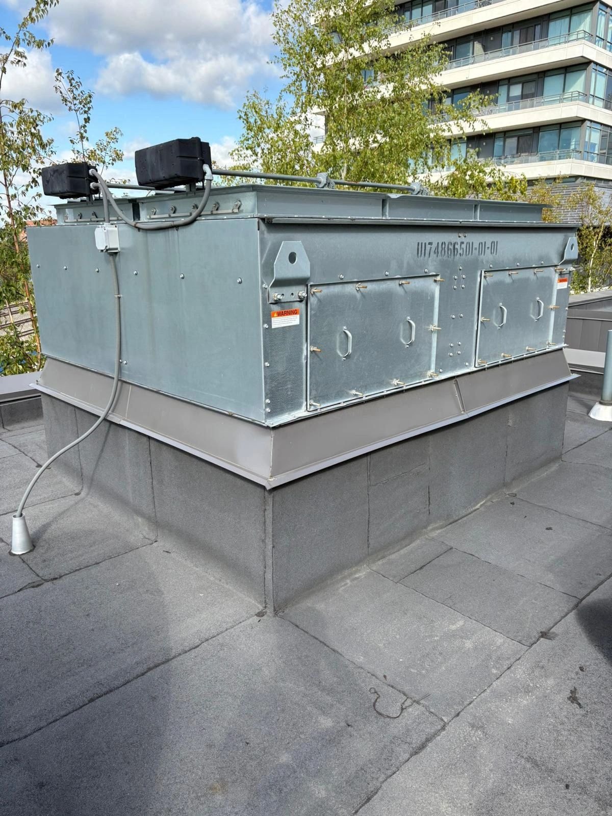Rooftop HVAC unit installation