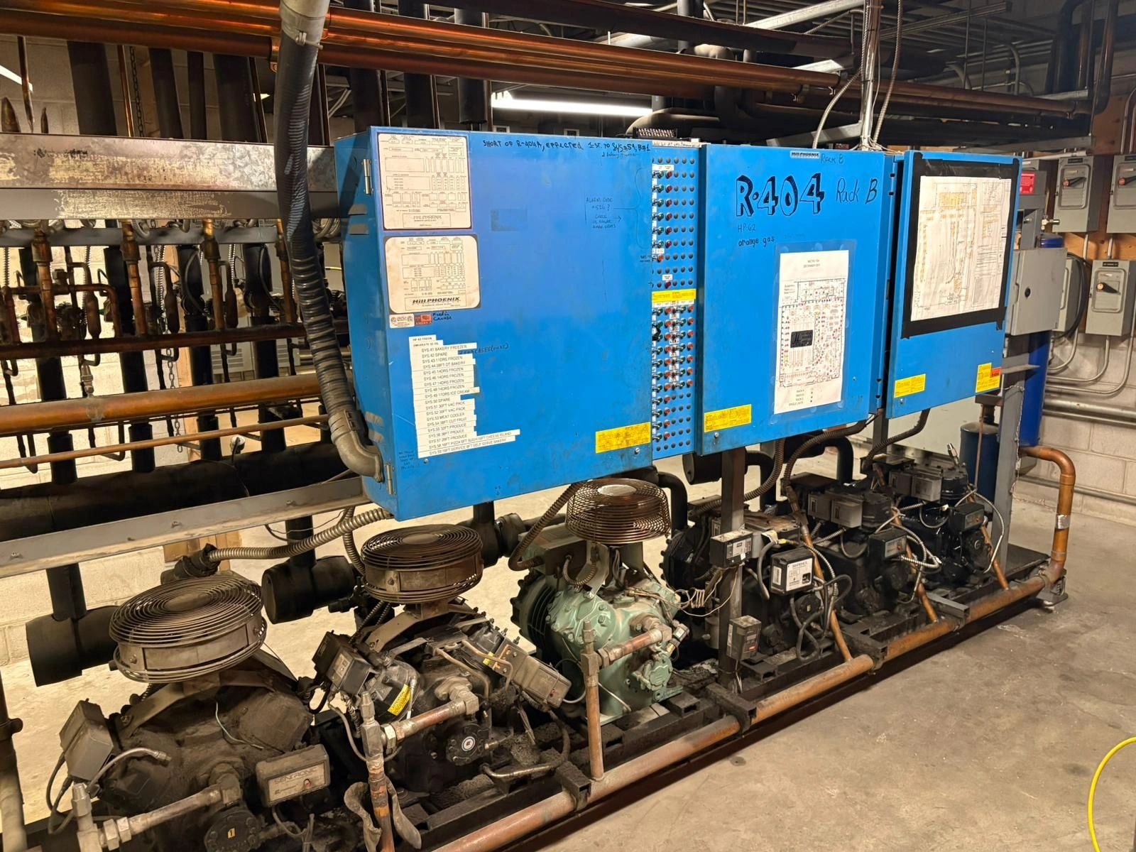 R-404 refrigeration rack system